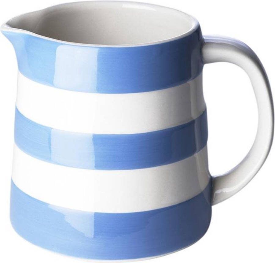 Cornishware Blue Dreadnought schenkkan 84 cl Cornishblue waterkan 840ml blauw wit gestreept