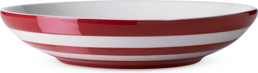Cornishware Red Pastabowl ⌀24cm pasta bord rood wit gestreept Cornish Red