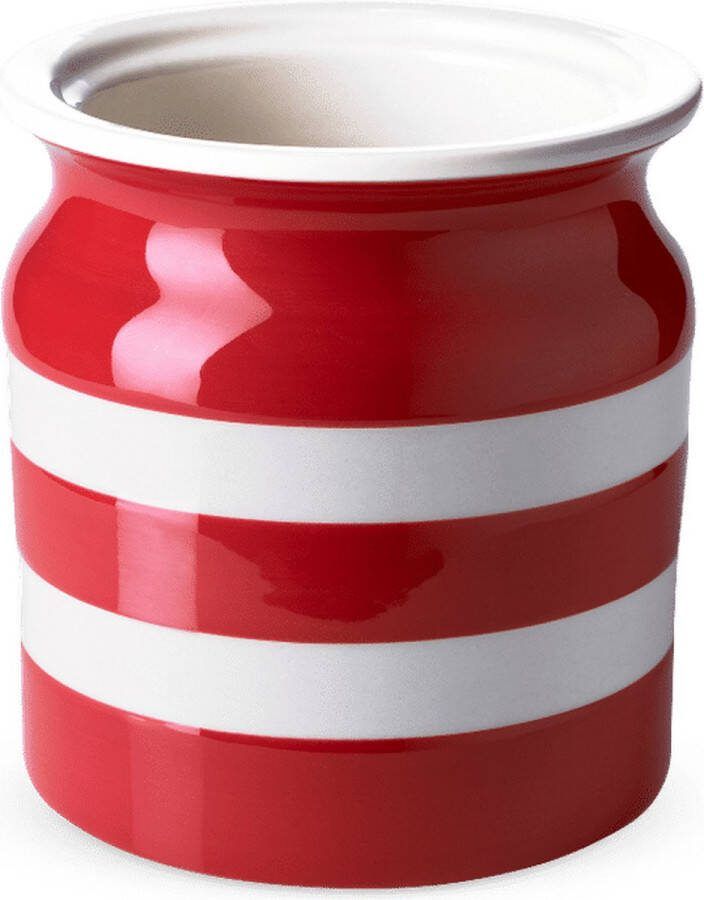 Cornishware Red Utensils Jar rood wit gestreepte pollepel pot voor in de keuken handbeschilderd vaatwasserbestendig
