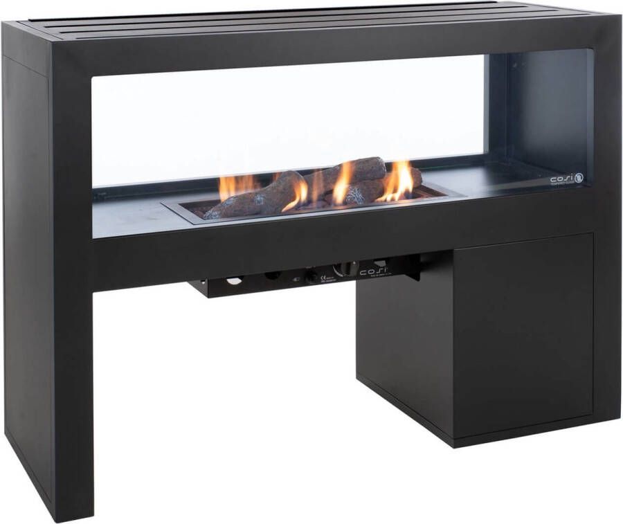 Cosi vista 120 Anthracite Vuurtafel Inclusief Extra Achterwand 120 Cm