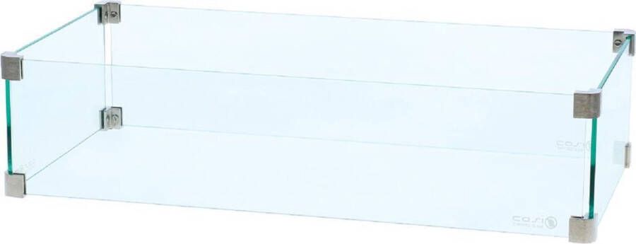 Cosi Fires Glasset Rechthoek Fires Roestvrij staal Transparant
