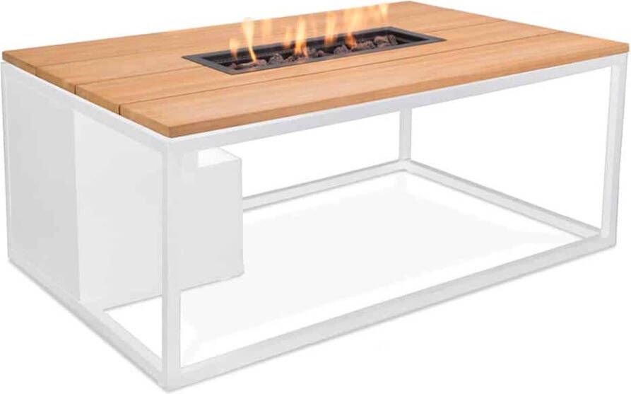 Cosi Fires Vuurtafel Cosiloft white teak (120cm) Vuurtafels Aluminium Zwart