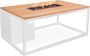 Cosi Fires Vuurtafel Cosiloft white teak (120cm) Vuurtafels Aluminium Zwart - Thumbnail 1