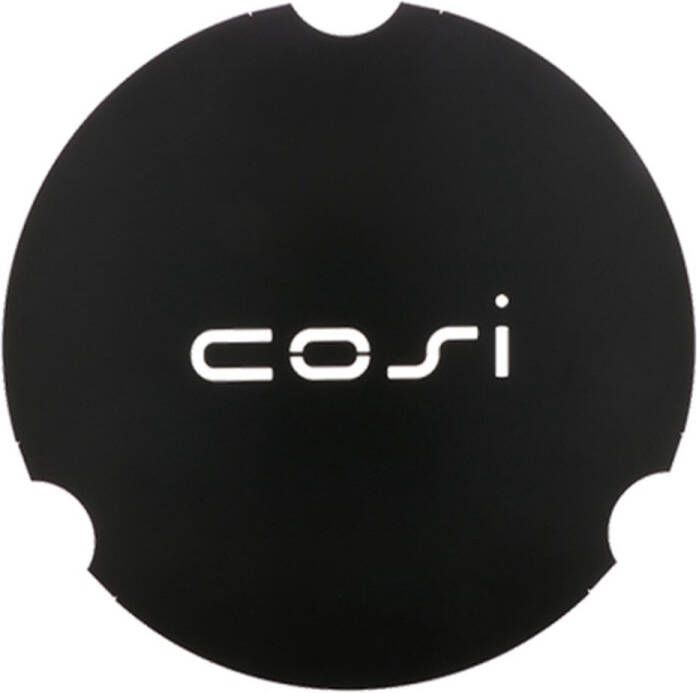 Cosi table plate round L Zwart Coverplate glass set