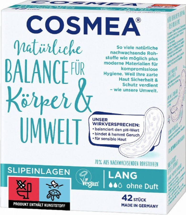 Cosmea 4 x 42 stuks inlegkruisjes Lang 168 stuks super zacht tegen geurtjes vegan pH balans