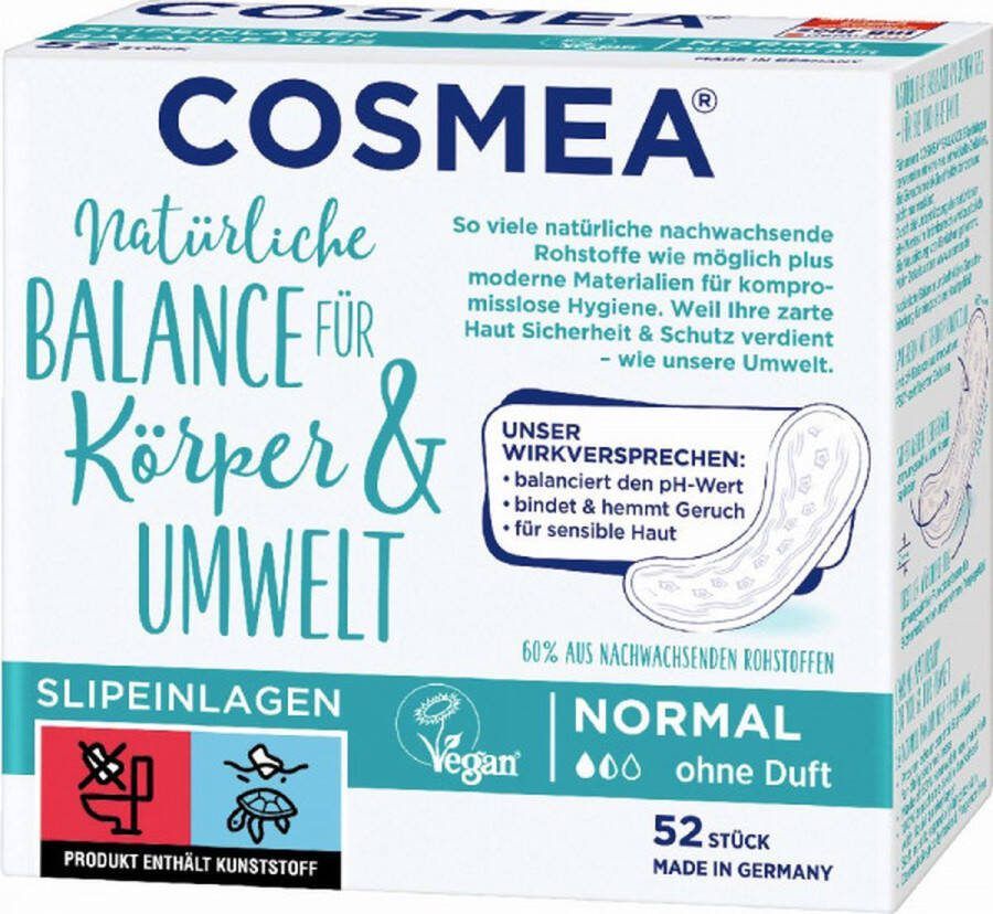 Cosmea 4 x 52 stuks inlegkruisjes Normaal 208 stuks super zacht tegen geurtjes vegan pH balans