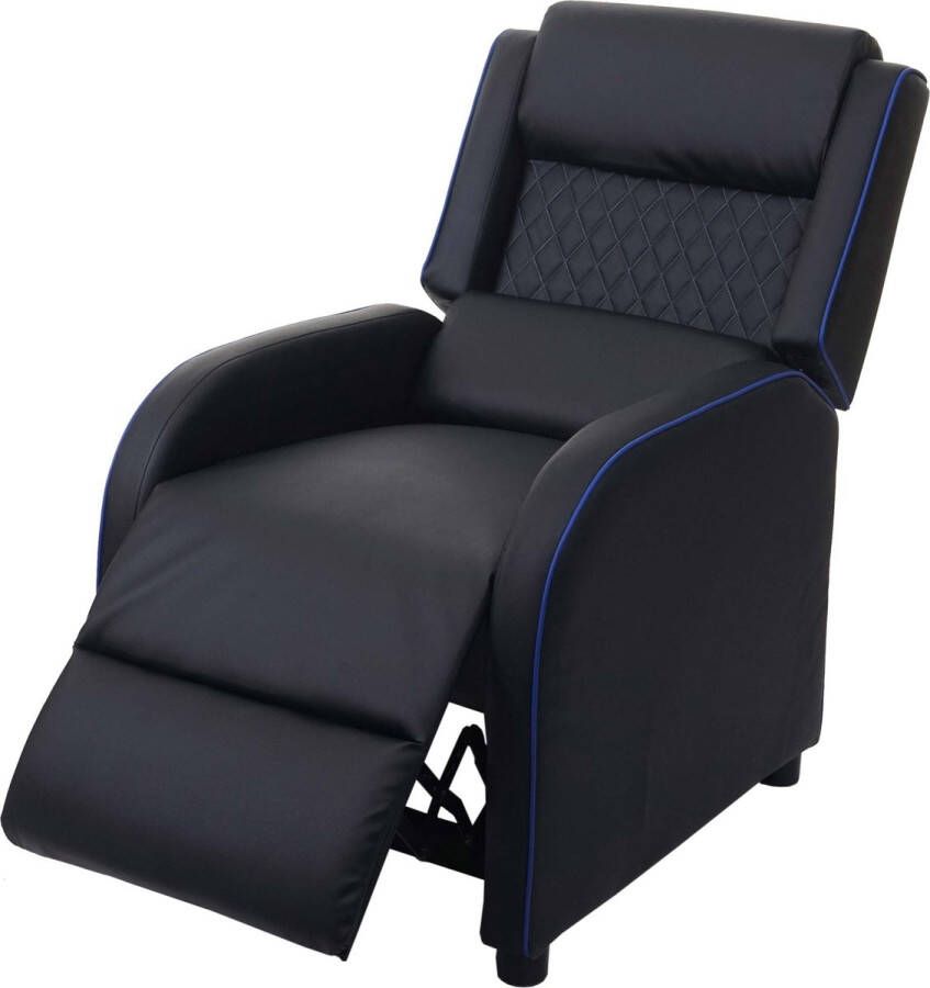 Cosmo Casa Relaxfauteuil Comfort en Modern Design Kunstleer Functioneel Zwart Blauw