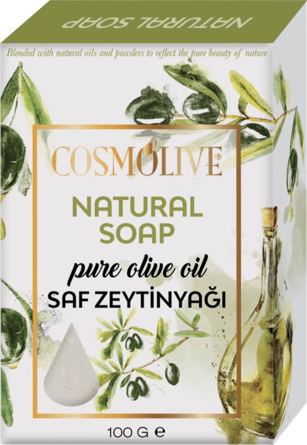 Cosmolive Pure Olijfolie Natuurlijke Zeep (Zeepblok) 4 x 100 gr