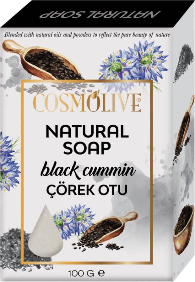 Cosmolive Zwarte Komijn Natuurlijke Zeep (Zeepblok) 4 x 100 gr