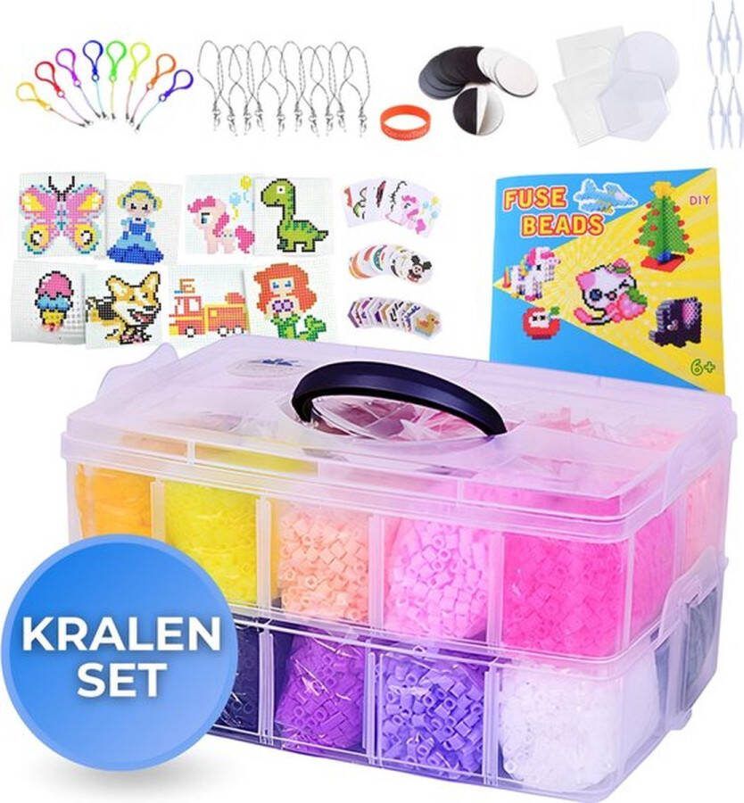 CosmoToys Strijkkralen XXL Incl. Grondplaten Voorbeeldenboekje & Accessoires Speelgoed 5 Jaar 23.000 Stuks 23 Kleuren