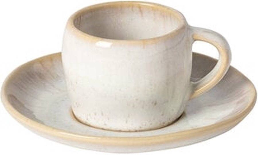 Costa Nova Casafina Costa Nova Eivissa espresso kop en schotel sand beige set van 6 4.8 cm hoog