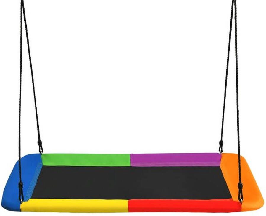 Costway Boomschommel 100-180 cm Schommel voor Kinderen Nestschommel Boomschommel met Verstelbare Touwen Kleurrijk