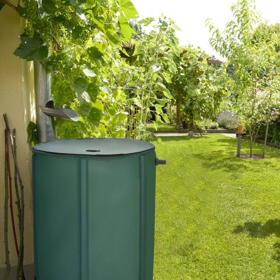 Costway SureDeal Regentank Waterton Regenton 200 Liter Kraantje Groen Besproeien Tuin