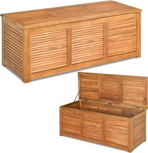 Costway Tuinbox acaciahout massieve tuinbank kussenbox tuinkist opbergdoos voor tuin en achtertuin 120 x 45 x 45 cm