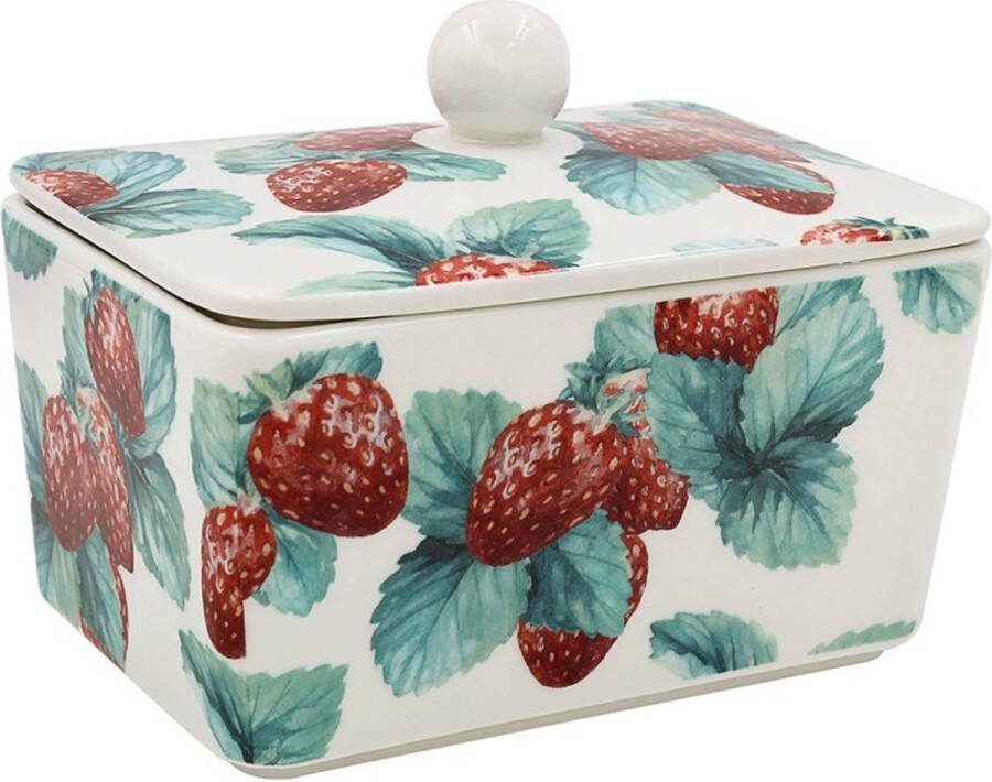 Cosy Creations Botervloot aardbeien-14x10cm met pepermuntdoosje