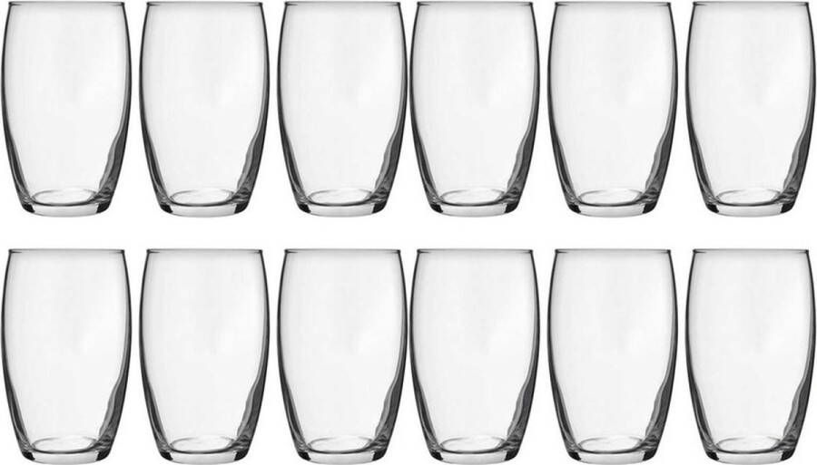 Cosy&Trendy 12x Tumbler waterglazen 360 ml Luxe drinkglazen Glas Glazen voor frisdrank water