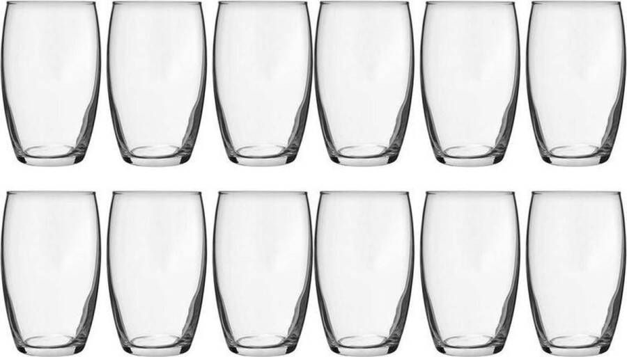Cosy&Trendy 12x Tumbler waterglazen 360 ml Luxe drinkglazen Glas Glazen voor frisdrank water