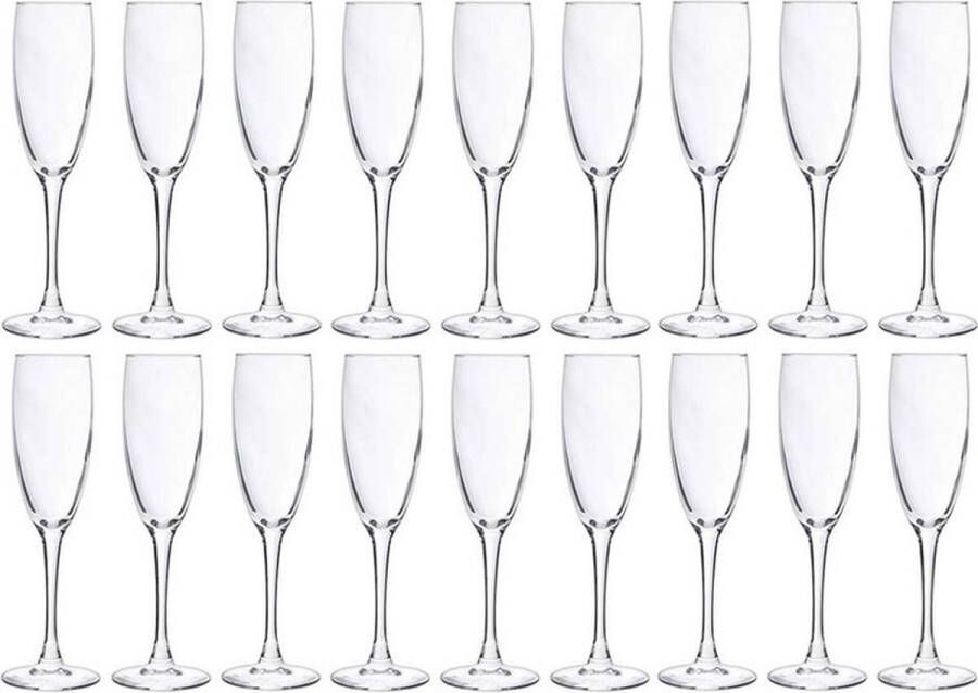 Cosy&Trendy 18x Champagneglazen flutes 190 ml 19 cl Champagne glazen Champagne drinken Champagneglazen van glas
