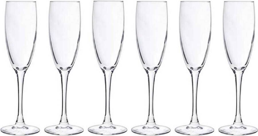 Cosy&Trendy 18x stuks Champagneglazen flutes 190 ml 19 cl Champagne glazen Champagneglazen van glas