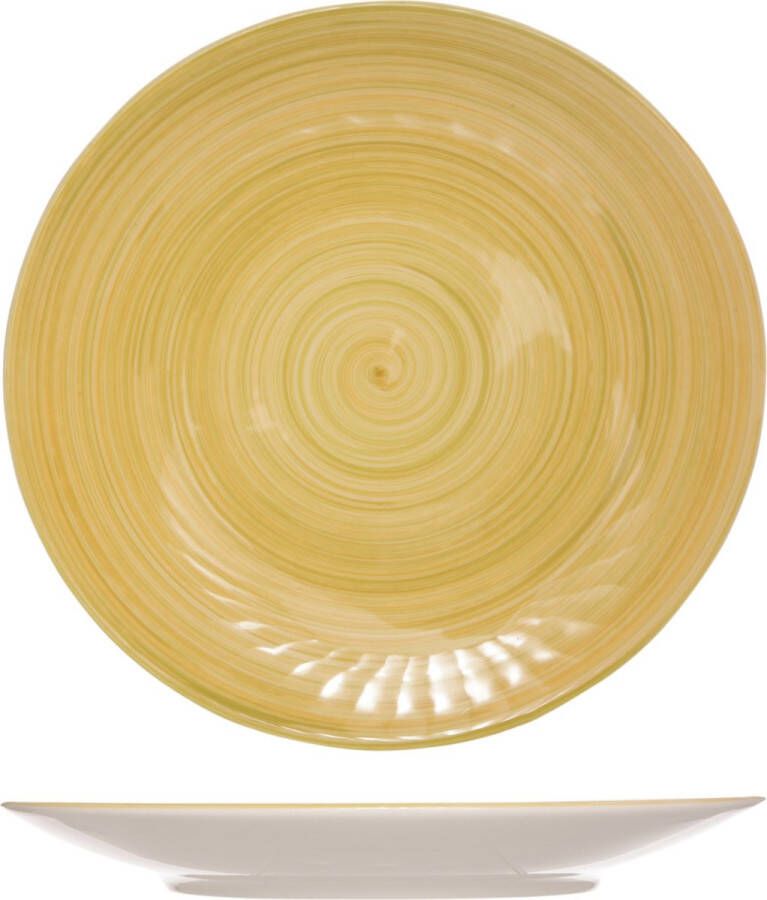 Cosy & Trendy 1x stuks diner bord Turbolino geel 27 cm Ontbijtborden