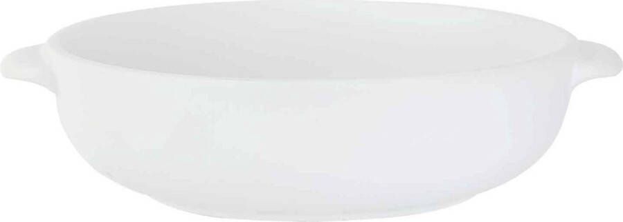 Cosy&Trendy 1x Witte serveerschalen van porselein 19 5 cm rond Keuken kookbenodigdheden Tafel dekken Serveerschalen Salade serveren Saladeschaaltjes