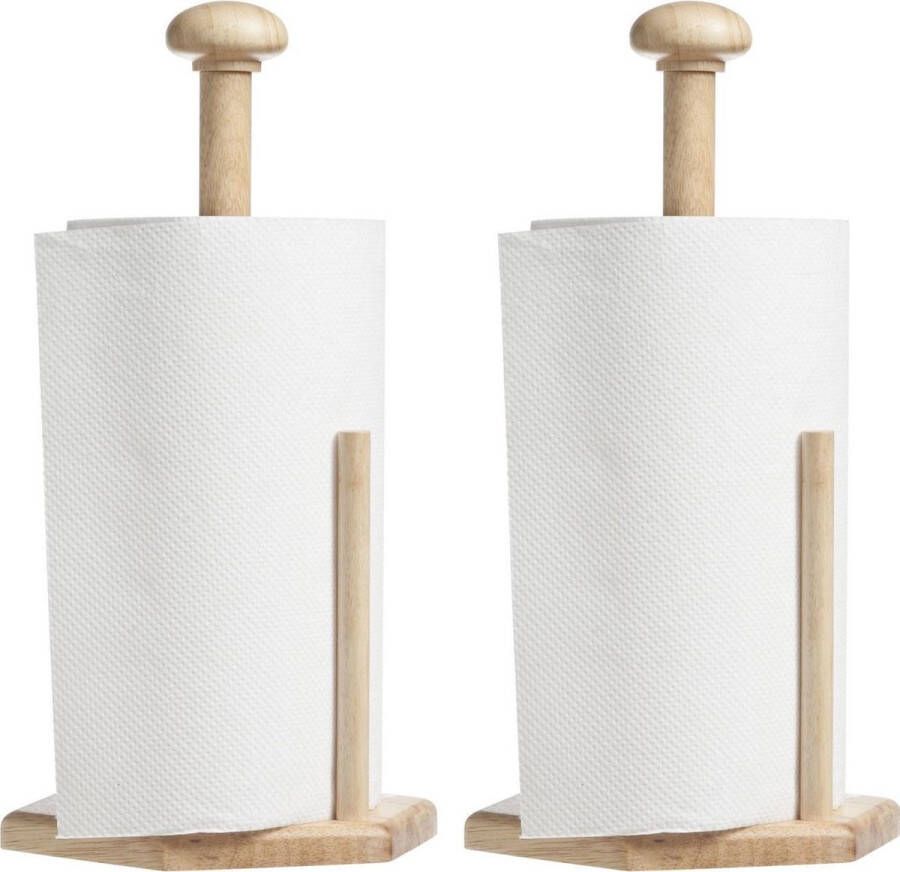 Cosy&Trendy 2x Keukenrollen houders van hout 32 cm Rollenhouders keuken accessoires Keukenpapier houder