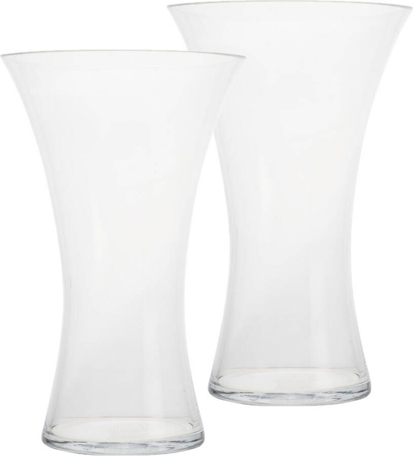 Cosy&Trendy 2x stuks trompet vazen glas transparant 15 x 24 cm Transparante vazen van glas