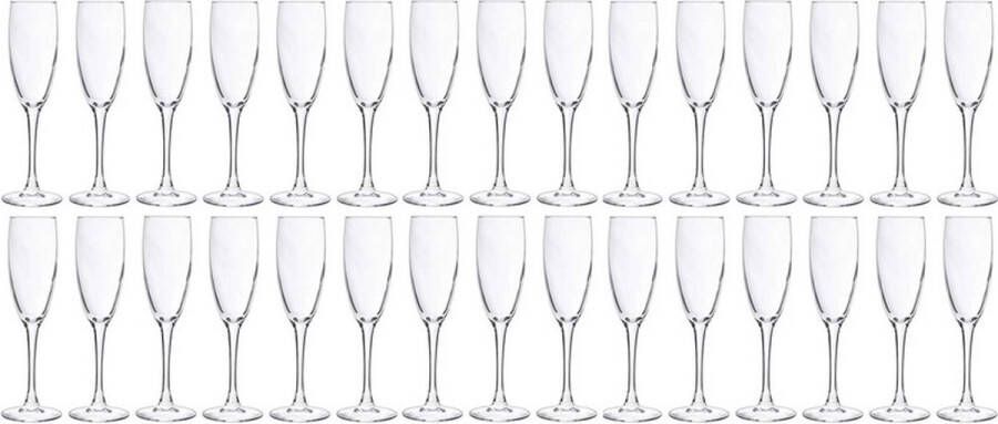 Cosy&Trendy 30x Champagneglazen flutes 190 ml 19 cl Champagne glazen Champagne drinken Champagneglazen van glas