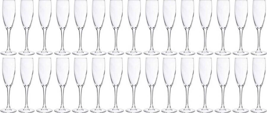 Cosy&Trendy 30x Champagneglazen flutes 190 ml 19 cl Champagne glazen Champagne drinken Champagneglazen van glas
