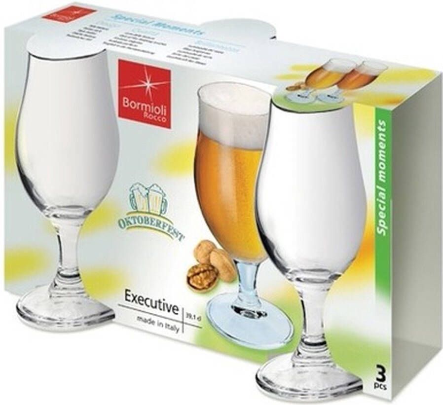 Merkloos Sans marque 3x speciaalbier glazen 375 ml tulpvormige bierglazen