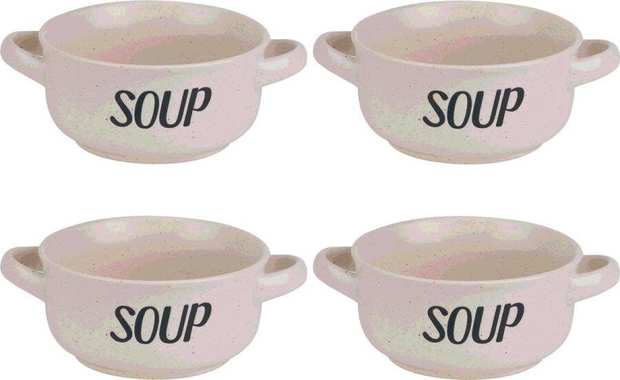 Cosy&Trendy 4x Creme soepkommen van aardewerk 13 5 cm 470 ml Keuken kookbenodigdheden Servies Soep serveren Soepkommen soepkommetjes 1 stuks