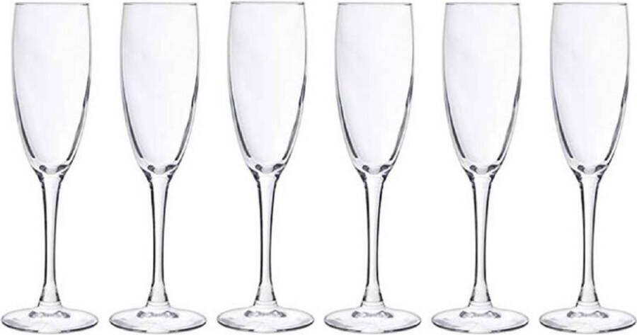 Cosy&Trendy 6x Champagneglazen flutes 190 ml 19 cl Champagne glazen Champagne drinken Champagneglazen van glas