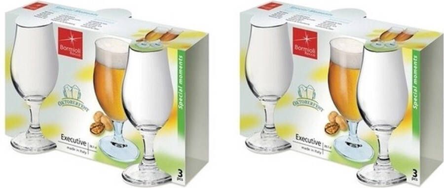 Merkloos Sans marque 6x Speciaalbier glazen 375 ml tulpvormige bierglazen