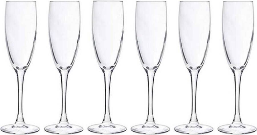 Cosy&Trendy 6x Champagneglazen flutes 190 ml 19 cl Champagne glazen Champagne drinken Champagneglazen van glas