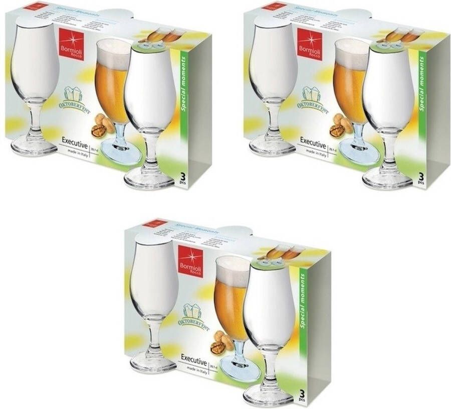 Merkloos Sans marque 9x Speciaalbier glazen 375 ml tulpvormige bierglazen