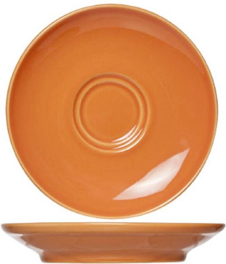 Cosy&Trendy Barista Orange Ondertas D16cm voor Tas 20-30-45cl Aardewerk (Set van 12)