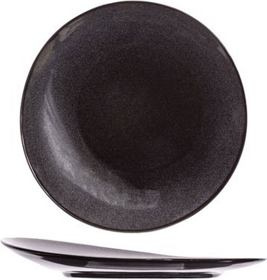 Cosy & Trendy For Professionals A-Black Granite Diner Bord Zwart D27cm Porselein (set van 6)