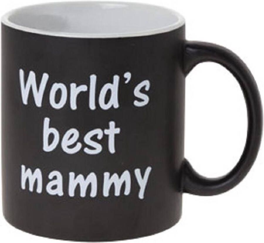 Cosy&Trendy Cosy en Trendy Beker D9xh10.5cm World Greatest Mammy 47cl Black Aardewerk (Set van 6) En Yourkitchen E-kookboek Heerlijke Smulrecepten