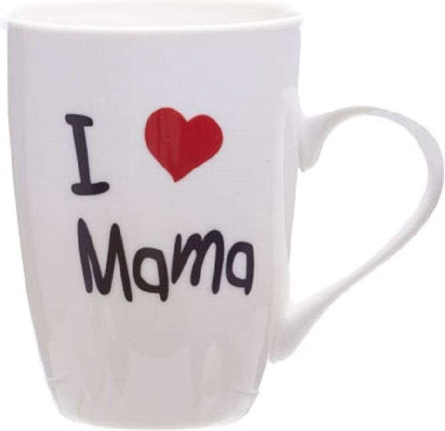 Cosy&Trendy Cosy en trendy Beker 'i Love Mama' 360ml Aardewerk (Set van 6) En Yourkitchen E-kookboek Heerlijke Smulrecepten