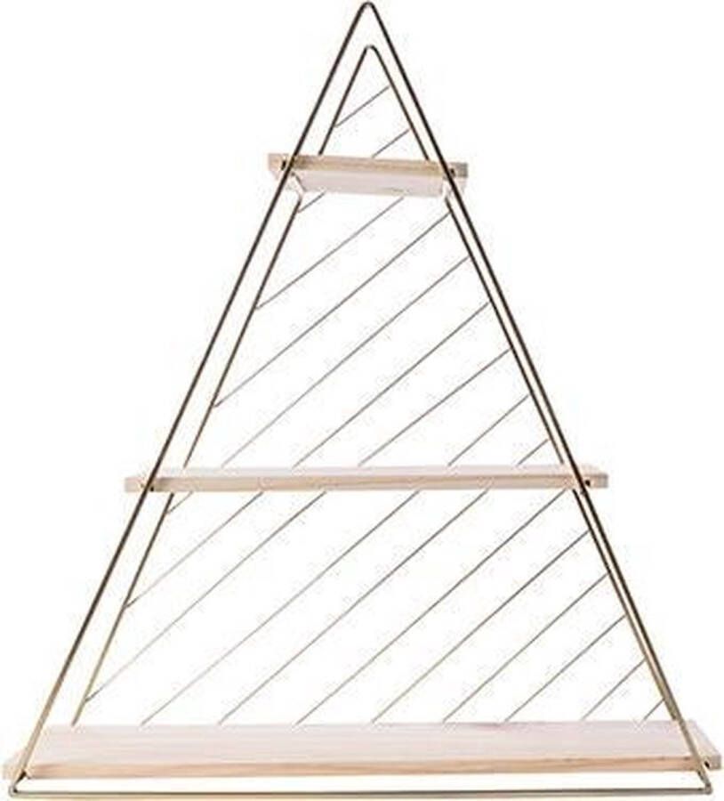 Cosy&Trendy Decoratief rek staand driehoek 47 x 50 cm Goudkleurig