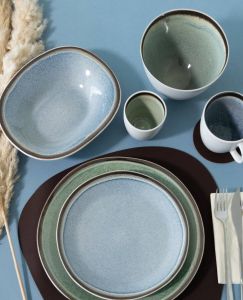 Cosy&Trendy Cosy & Trendy Dinerbord Fez Blauw Ovaal 24 x 31 cm