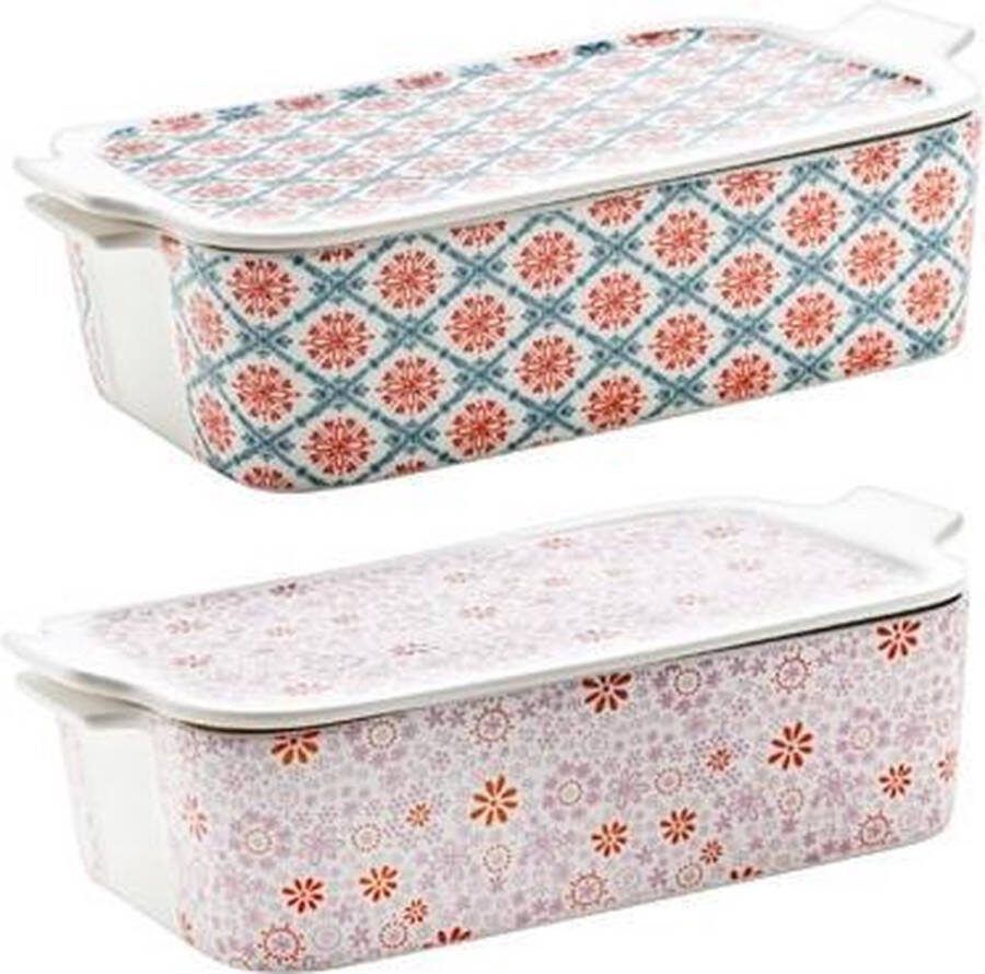 Cosy&Trendy ECLECTIC OVENSCHOTEL MET DEKSEL 2 ASS24.5X16.5XH7.5CM