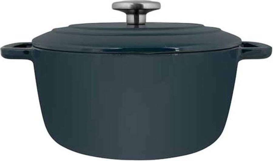 Cosy & Trendy Braadpan met deksel Fontestic Gietijzer Green Heron Ø 24 cm 4.6 Liter geëmailleerde anti-aanbaklaag