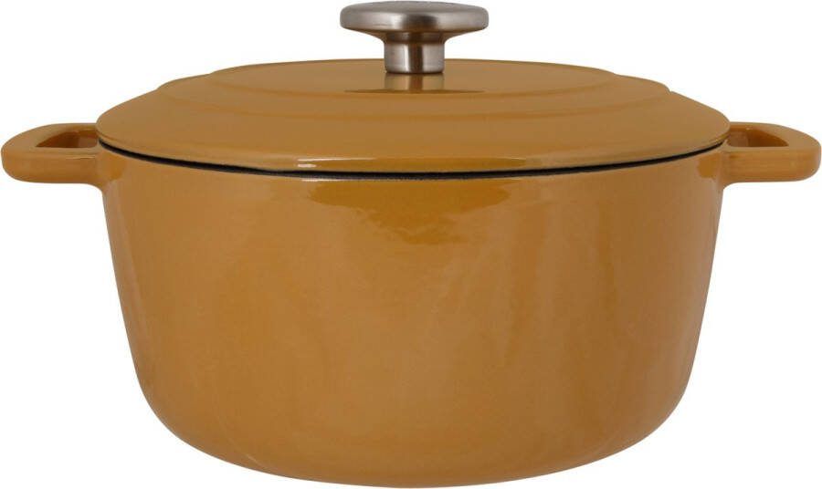 Cosy & Trendy Braadpan met deksel Fontestic Gietijzer Amber Gold Ø 24 cm 4.6 Liter geëmailleerde anti-aanbaklaag