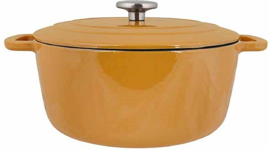 Cosy & Trendy Braadpan met deksel Fontestic Gietijzer Amber Gold Ø 28 cm 6.8 Liter geëmailleerde anti-aanbaklaag