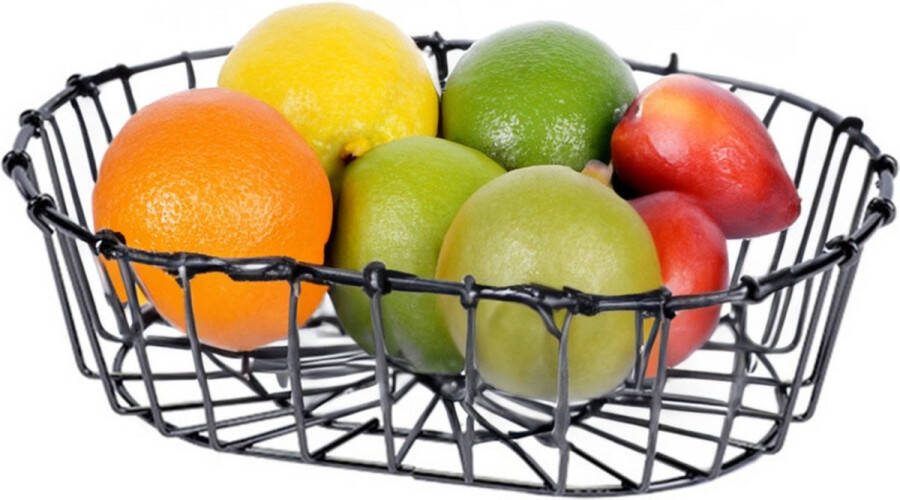 Cosy&Trendy Cosy & Trendy Fruitschaal Metaltex metaal L23 x B16 x H6 cm zwart ovaal