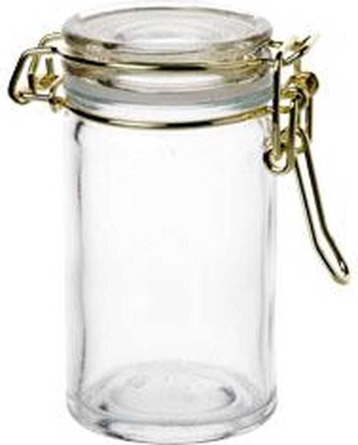 Cosy&Trendy Glass Jar With Gold Metal D4.5xh8.3cm