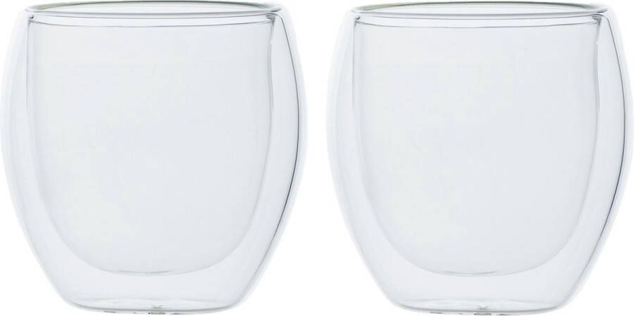 Cosy & Trendy Koffieglazen 2x dubbelwandig glas 220 ml Koffie- en theeglazen