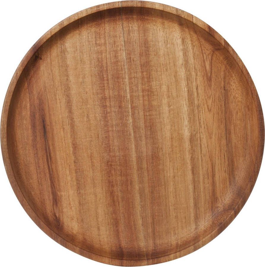 Cosy&Trendy Kaarsenbord kaarsenplateau bruin hout rond D22 cm Dienblad met opstaande rand van 2 cm.
