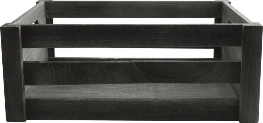Cosy & Trendy KIST-KRAT HOUT LARGE 37.5X26.5X14CM GREY